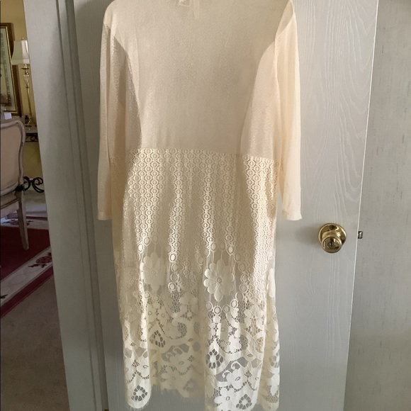 Forgotten Grace sheer jacket or open coverup lightweight crocheted look - Picture 4 of 16